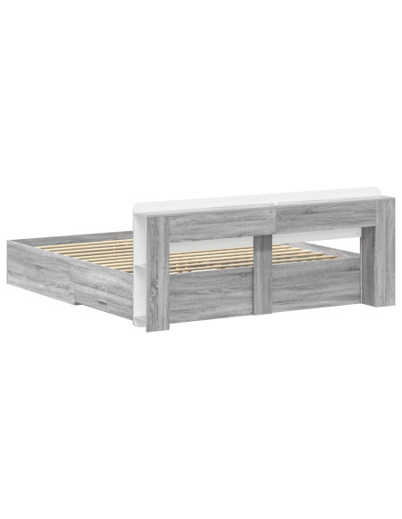Telaio del letto con storage Sonoma grigio 200 x 200 cm