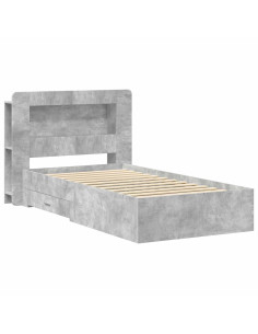 Telaio del letto con storage Grigio Cemento 75 x 190 cm 2