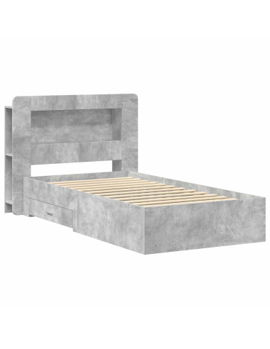 Telaio del letto con storage Grigio Cemento 75 x 190 cm