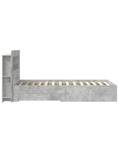 Telaio del letto con storage Grigio Cemento 75 x 190 cm