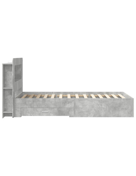 Telaio del letto con storage Grigio Cemento 75 x 190 cm