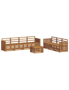 Set divani Naturale Legno di Acacia Massello 2