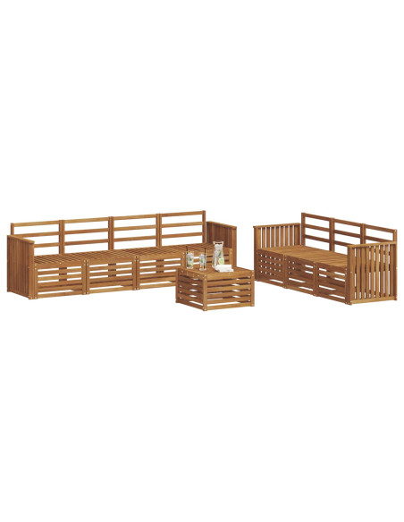 Set divani Naturale Legno di Acacia Massello
