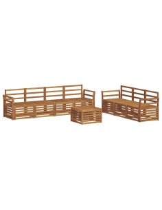 Set divani 8 pcs Naturale Legno di Acacia Massello 2