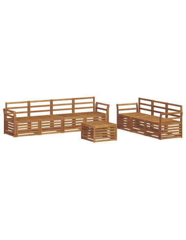Set divani 8 pcs Naturale Legno di Acacia Massello