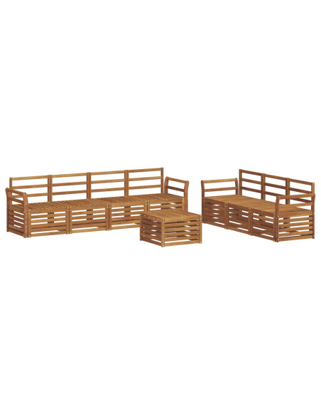 Set divani 8 pcs Naturale Legno di Acacia Massello