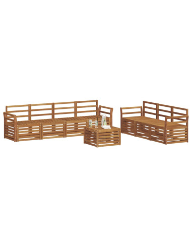 Set divani 8 pcs Naturale Legno di Acacia Massello