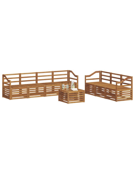 Set divani 8 pcs Naturale Legno di Acacia Massello