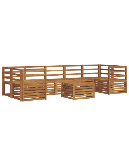 Set divani 8 pcs Naturale Legno di Acacia Massello
