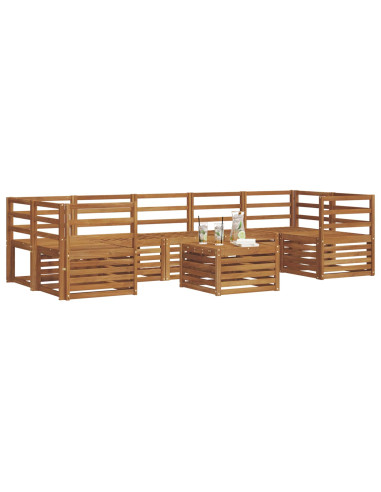 Set divani 8 pcs Naturale Legno di Acacia Massello