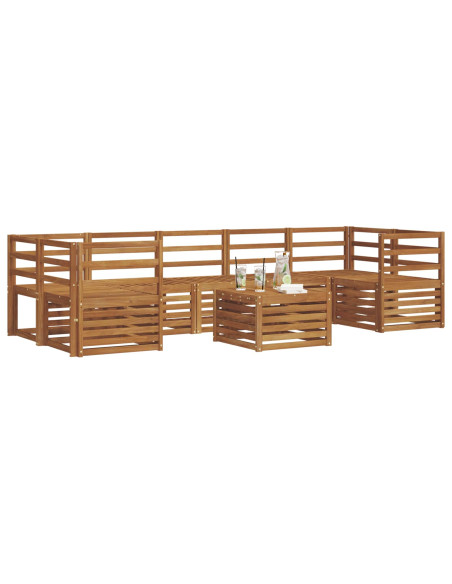 Set divani 8 pcs Naturale Legno di Acacia Massello