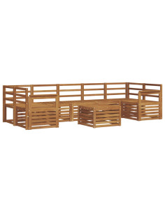 Set divani 8 pcs Naturale Legno di Acacia Massello 2