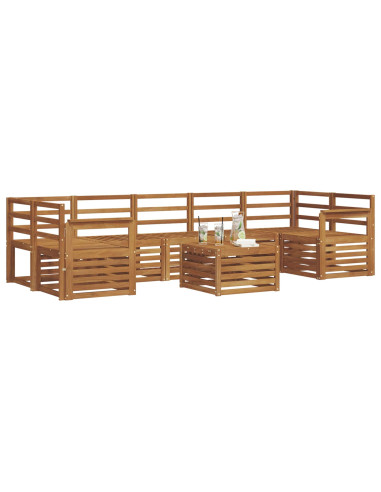 Set divani 8 pcs Naturale Legno di Acacia Massello