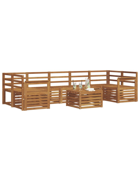 Set divani 8 pcs Naturale Legno di Acacia Massello