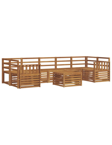 Set divani 8 pcs Naturale Legno di Acacia Massello