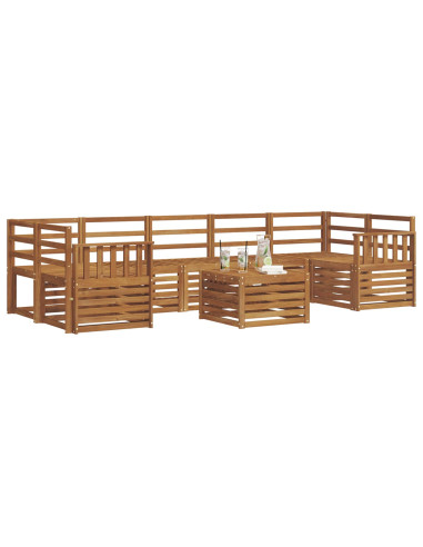 Set divani 8 pcs Naturale Legno di Acacia Massello