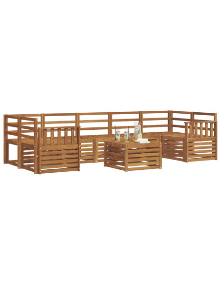 Set divani 8 pcs Naturale Legno di Acacia Massello