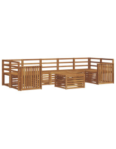 Set divani 8 pcs Naturale Legno di Acacia Massello 2