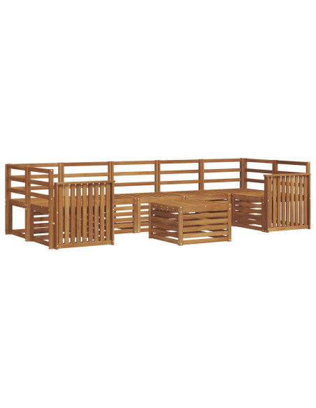 Set divani 8 pcs Naturale Legno di Acacia Massello