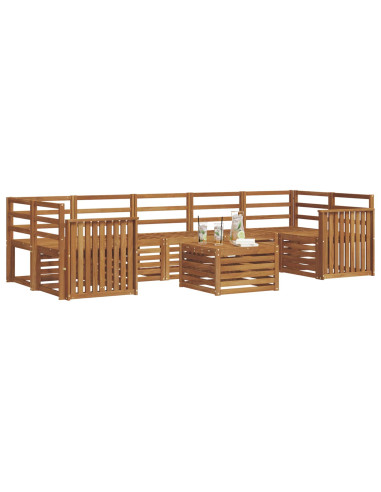 Set divani 8 pcs Naturale Legno di Acacia Massello