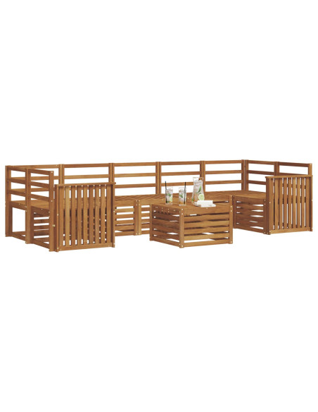 Set divani 8 pcs Naturale Legno di Acacia Massello
