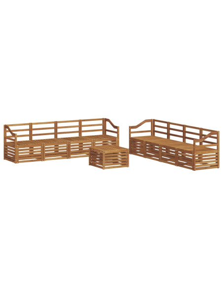 Set divani 9 pcs Naturale Legno di Acacia Massello