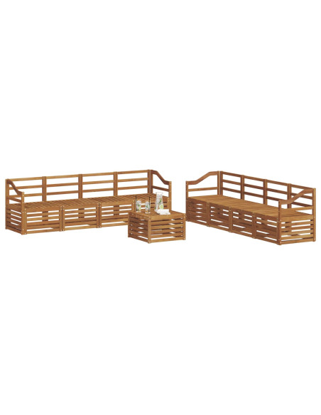 Set divani 9 pcs Naturale Legno di Acacia Massello