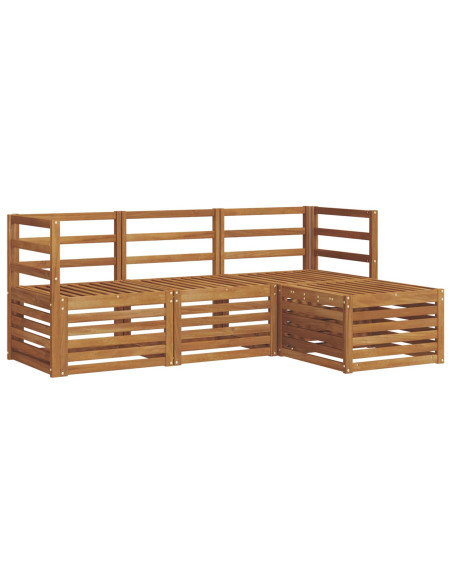 Set divani 4 pcs Naturale Legno di Acacia Massello