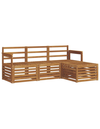 Set divani 4 pcs Naturale Legno di Acacia Massello