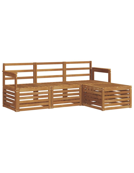 Set divani 4 pcs Naturale Legno di Acacia Massello