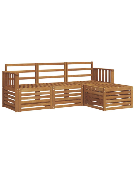 Set divani 4 pcs Naturale Legno di Acacia Massello