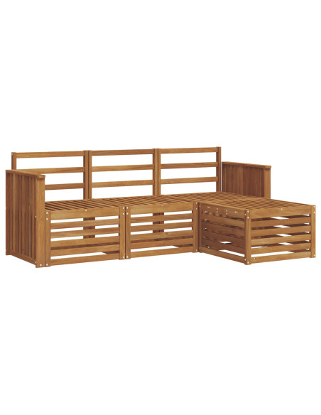Set divani 4 pcs Naturale Legno di Acacia Massello