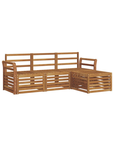 Set divani 4 pcs Naturale Legno di Acacia Massello