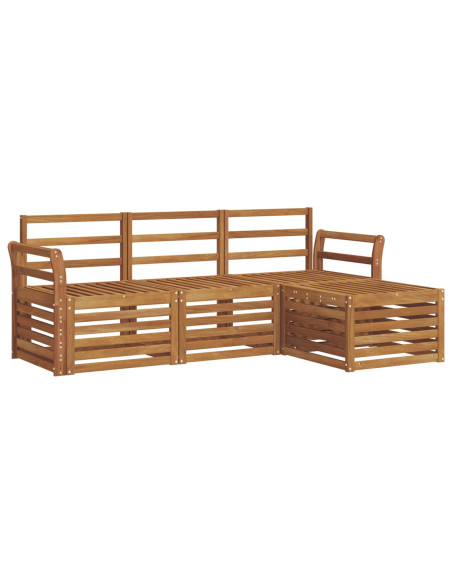 Set divani 4 pcs Naturale Legno di Acacia Massello