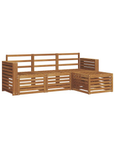 Set divani 4 pcs Naturale Legno di Acacia Massello 2