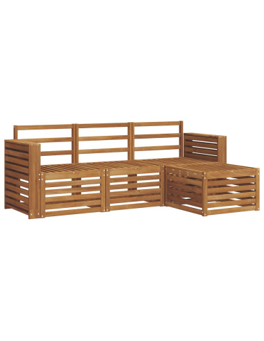 Set divani 4 pcs Naturale Legno di Acacia Massello