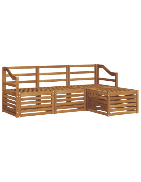 Set divani 4 pcs Naturale Legno di Acacia Massello