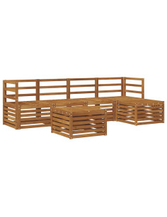 Set divani 6 pcs Naturale Legno di Acacia Massello 2