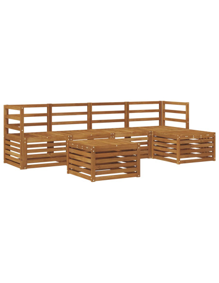 Set divani 6 pcs Naturale Legno di Acacia Massello