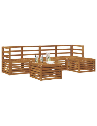 Set divani 6 pcs Naturale Legno di Acacia Massello
