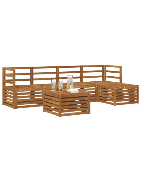 Set divani 6 pcs Naturale Legno di Acacia Massello