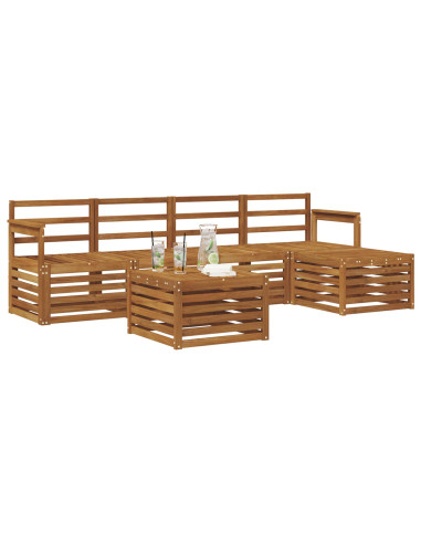 Set divani 6 pcs Naturale Legno di Acacia Massello