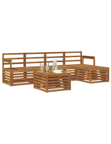Set divani 6 pcs Naturale Legno di Acacia Massello
