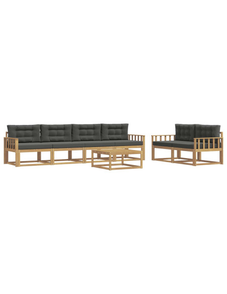 Set di divani da esterno con cuscino 6 pcs Bianco e Antracite