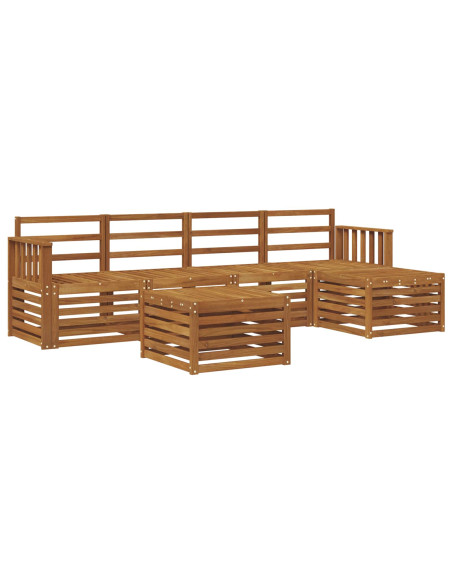Set divani 6 pcs Naturale Legno di Acacia Massello