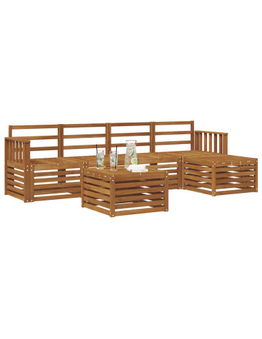 Set divani 6 pcs Naturale Legno di Acacia Massello