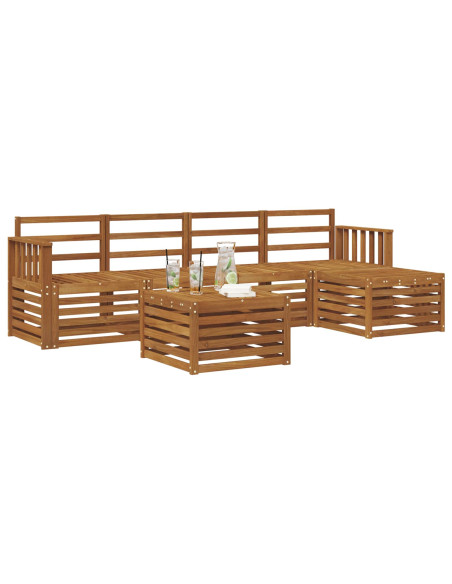 Set divani 6 pcs Naturale Legno di Acacia Massello