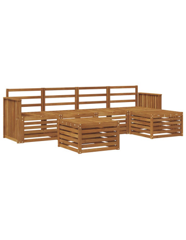 Set divani 6 pcs Naturale Legno di Acacia Massello