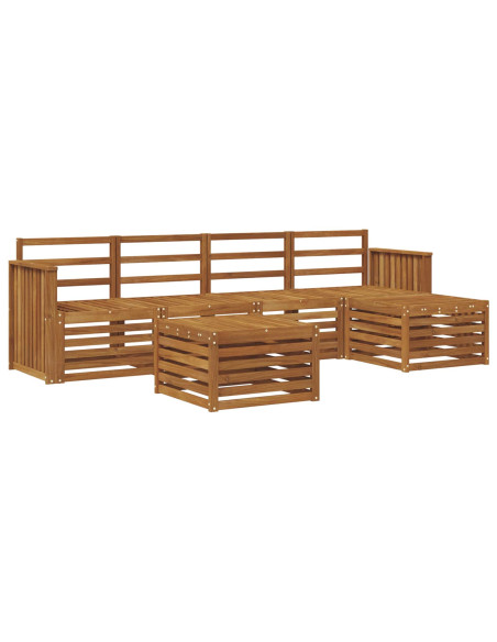 Set divani 6 pcs Naturale Legno di Acacia Massello