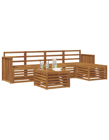 Set divani 6 pcs Naturale Legno di Acacia Massello